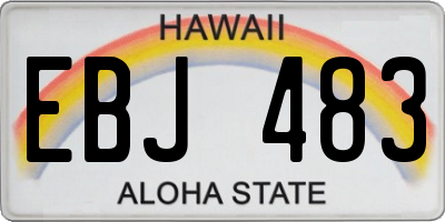 HI license plate EBJ483