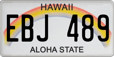 HI license plate EBJ489