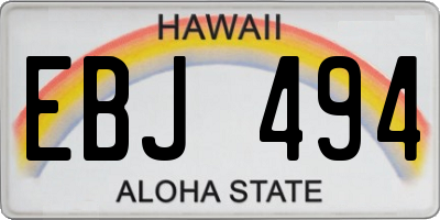 HI license plate EBJ494