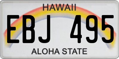 HI license plate EBJ495