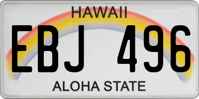 HI license plate EBJ496