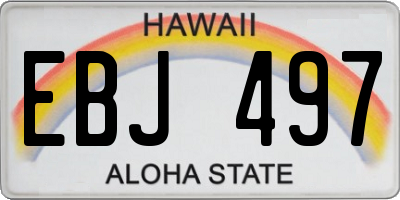 HI license plate EBJ497