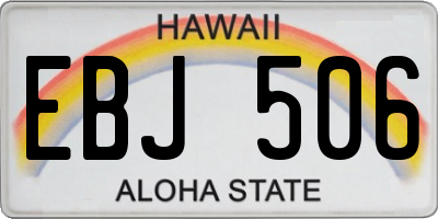 HI license plate EBJ506