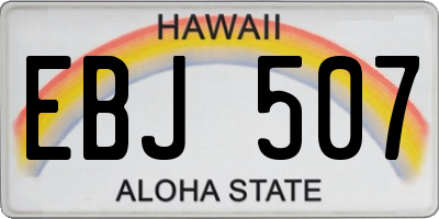HI license plate EBJ507