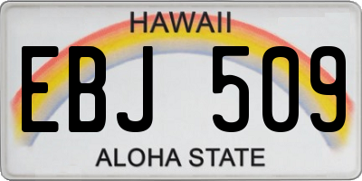 HI license plate EBJ509