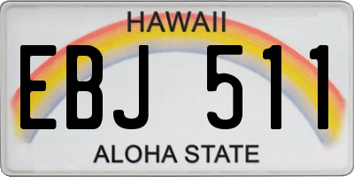 HI license plate EBJ511