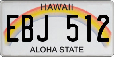 HI license plate EBJ512