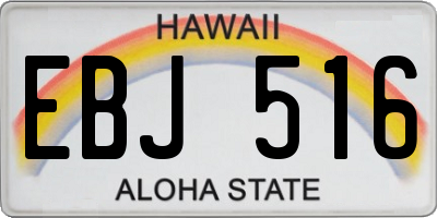 HI license plate EBJ516