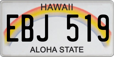 HI license plate EBJ519