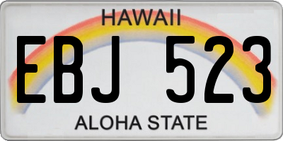 HI license plate EBJ523