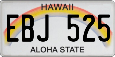 HI license plate EBJ525