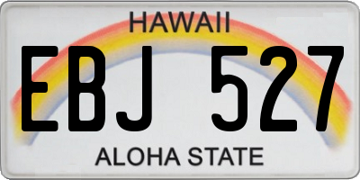 HI license plate EBJ527