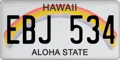 HI license plate EBJ534