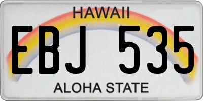 HI license plate EBJ535