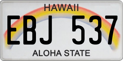 HI license plate EBJ537