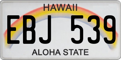 HI license plate EBJ539