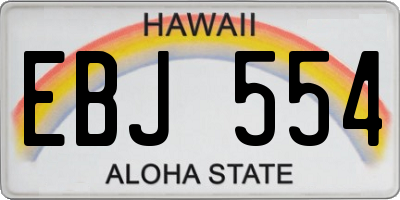 HI license plate EBJ554