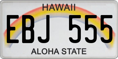 HI license plate EBJ555