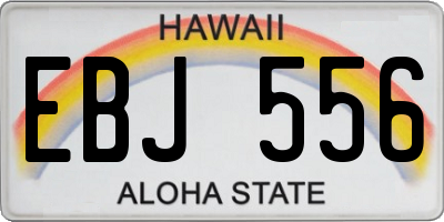 HI license plate EBJ556