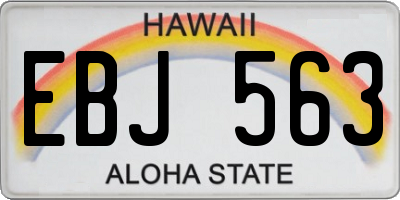 HI license plate EBJ563