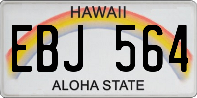 HI license plate EBJ564