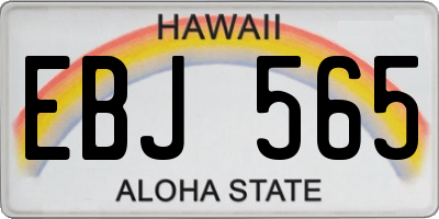 HI license plate EBJ565