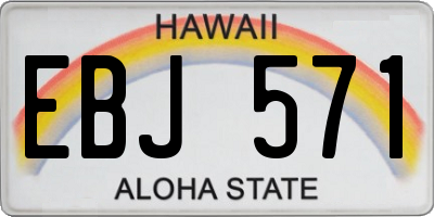 HI license plate EBJ571