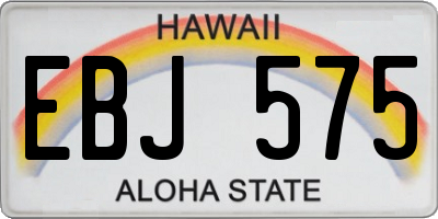 HI license plate EBJ575