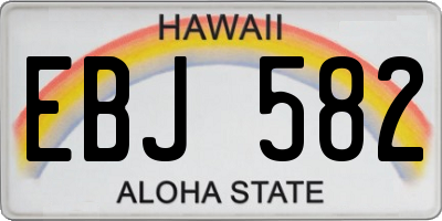 HI license plate EBJ582