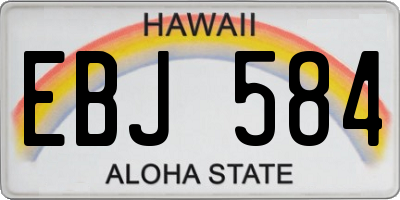 HI license plate EBJ584