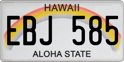 HI license plate EBJ585