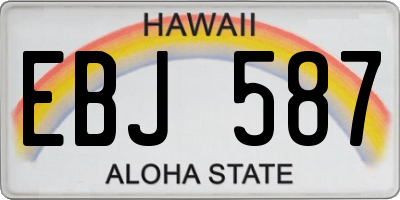 HI license plate EBJ587