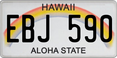 HI license plate EBJ590
