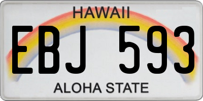 HI license plate EBJ593