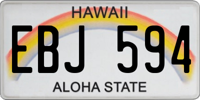 HI license plate EBJ594
