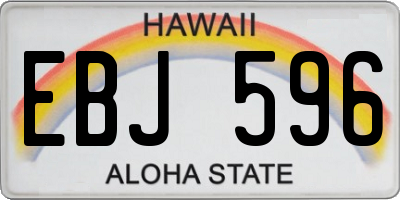 HI license plate EBJ596