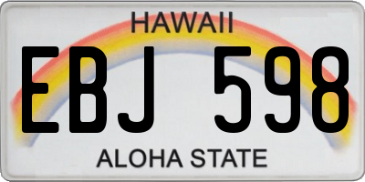 HI license plate EBJ598