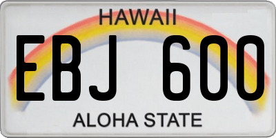 HI license plate EBJ600