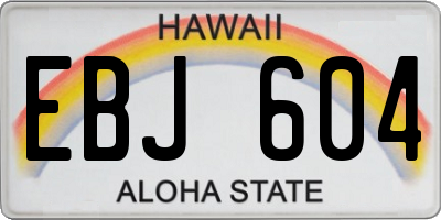 HI license plate EBJ604