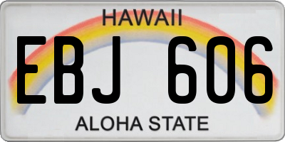 HI license plate EBJ606