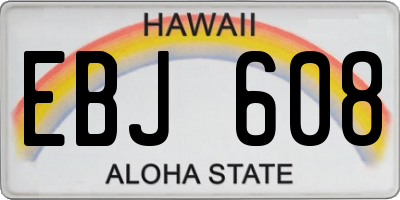 HI license plate EBJ608