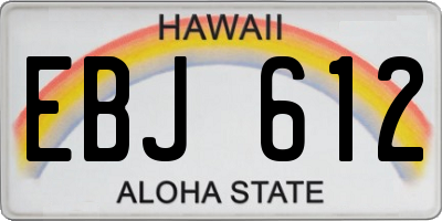 HI license plate EBJ612