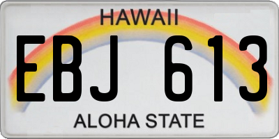 HI license plate EBJ613
