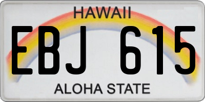 HI license plate EBJ615