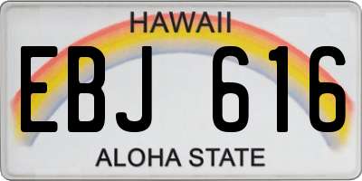 HI license plate EBJ616