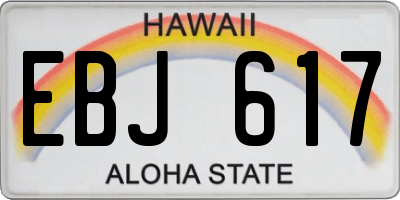 HI license plate EBJ617