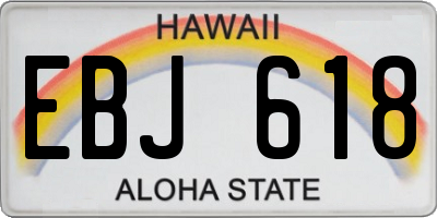 HI license plate EBJ618