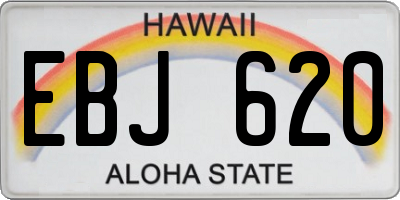 HI license plate EBJ620