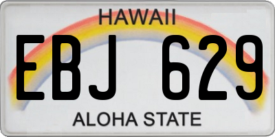 HI license plate EBJ629