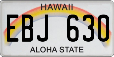 HI license plate EBJ630